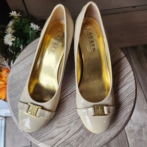 Ralph Lauren  Cream Patent Leather Shoes